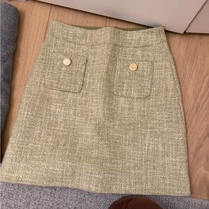 Elegant Green SANDRO Tweed Skirt